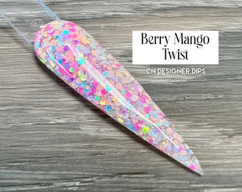 Berry Mango Twist- dip powder, dip powder for nails, nail dip, dip powders, dip nail powder, nail dips, acrylic, nails, nail, acrylics