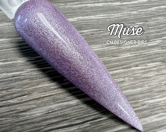 Muse RETIRING- dip powder, dip powder for nails, acrylic, purple, shimmer
