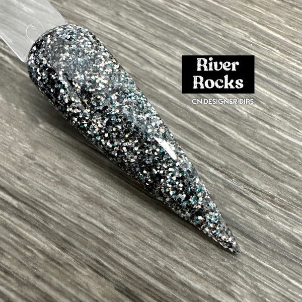 River Rocks- dip powder, glitter dip powder, dip powder for nails, nail dip powder, dip nail powder, nail dip, dip nails, nails, acrylic