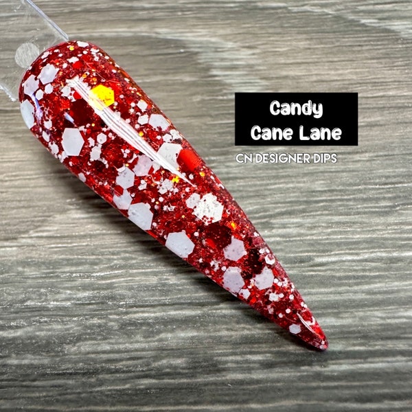 Candy Cane Lane- ddip powder, dip powder for nails, nail dip, dip nail powder, nail dip powder, acrylic powder, acrylic, dip nails, dip nail