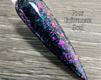 Poor Unfortunate Soul RETIRING- dip powder, dip powder for nails, nail dip powder, nail dip, dip nail, dip powders, nails, flakes, flakies