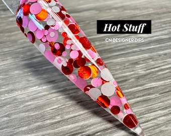 Hot Stuff- poudre de trempage, poudre de trempette pour les ongles, poudre d’ongles trempette, ongles, poudre acrylique, acrylique, ongle, trempette, Saint-Valentin, Saint-Valentin