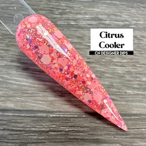 Citrus Cooler- dip powder, glitter dip powder, dip powder for nails, nail dip powder, dip nail powder, acrylic, nail dip, nails