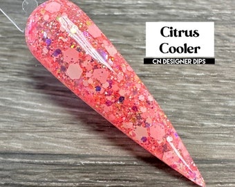 Citrus Cooler- dip powder, glitter dip powder, dip powder for nails, nail dip powder, dip nail powder, acrylic, nail dip, nails