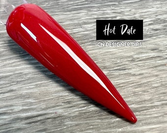 Hot Date - polvo de inmersión, polvo de inmersión para uñas, acrílico, festivo, Navidad, San Valentín, rojo, sólido