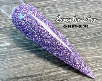 Lavender Star- dip powder, dip powder for nails, acrylic, purple, glitter