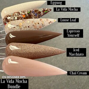 La Vida Mocha - dipppulver, dipppulver för naglar, akryl, höst, neutral, brun, glitter bild 5