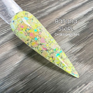 Banana Swirl- dip powder, dip powder for nails, dip powders, acrylic, acrylic powder, acrylics, nails, nail, acrylic powder, dip nail