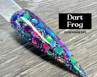 Dart Frog- dip powder, dip powder for nails, acrylic, color shift, glitter