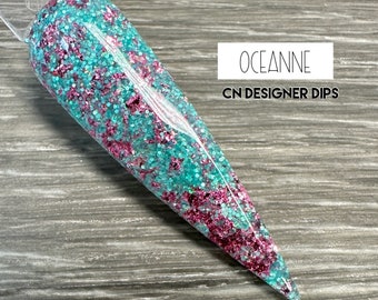 Oceanne- dip powder, dip powder for nails, glitter dip powder, nail dip, dip nail, dip powders, dip nail powder, nails, acrylic, nail