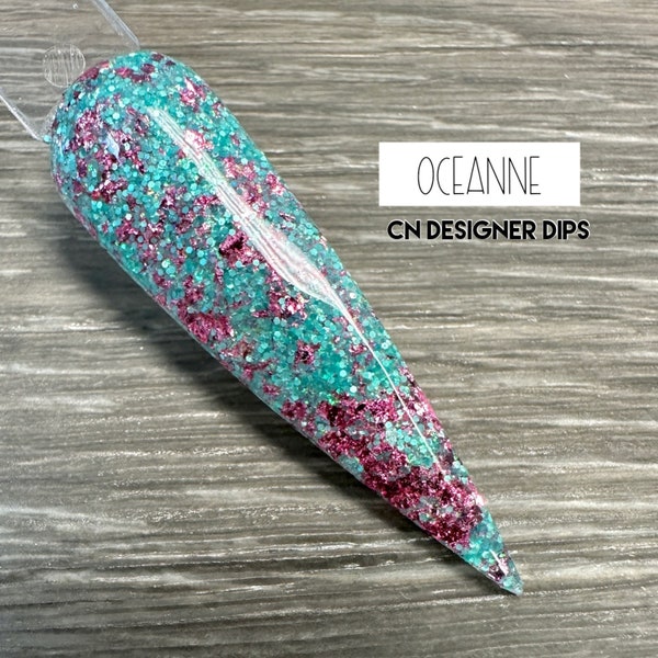 Oceanne RETIRING- dip powder, dip powder for nails, glitter dip powder, nail dip, dip nail, dip powders,  nails, acrylic, foil, glitter