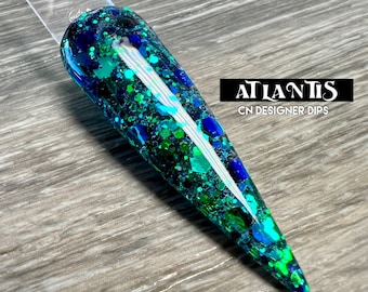 Atlantis- dip powder, dip powder for nails, nail dip, dip nail, dip powders, dip nail powder, glitter dip powder, nail dip powder, nail dips