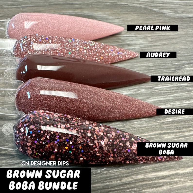 Brown Sugar Boba Bundle dip powder, dip powder for nails, nail dip, dip nail, glitter dip powder, dip powders, dip nail, nail, nails image 4