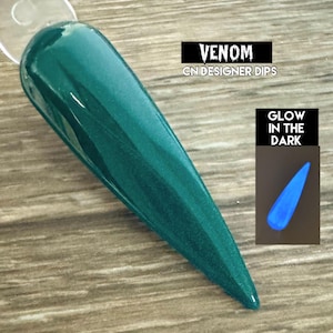 Venom- dip powder, dip powder for nails, acrylic, dip, nails, glow, nail dip, dip nail, dip powders, nail dipping powder, glow in the dark