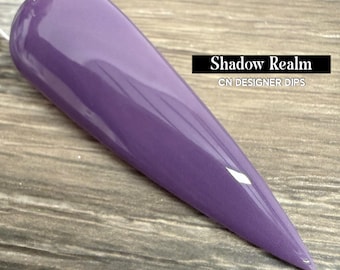 Shadow Realm- polvo de inmersión, polvo de inmersión para uñas, acrílico, morado, sólido