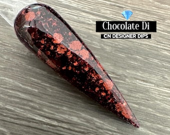 Chocolate Di- dip powder, dip powder for nails, acrylic, dip nail, nail dip, nail dipping, acrylic nail, nails, brown, chunky glitter