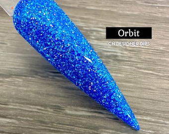 Orbit- dip powder, dip powder for nails, acrylic, blue, glitter