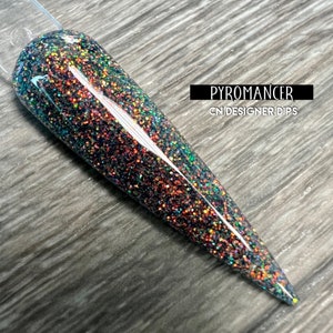 Pyromancer- dip powder, dip powder for nails, acrylic, fall, iridescent, glitter