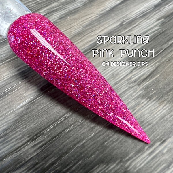 Sparkling Pink Punch- dip powder, dip powder for nails, dip powders, acrylic, acrylic powder, acrylics, nails, nail, acrylic powder, dip