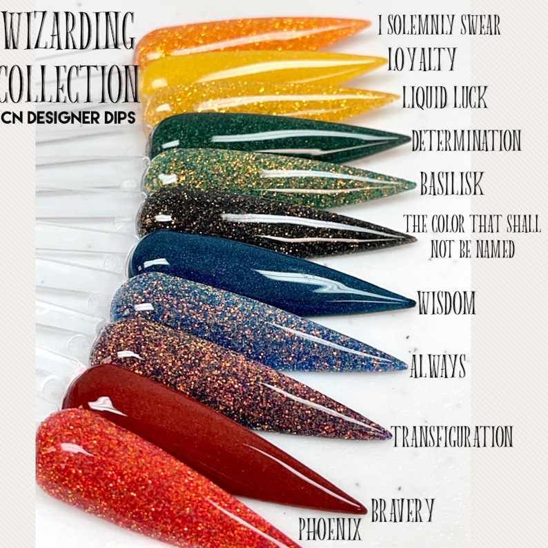 Wizarding Collection dip powder, dip powder for nails, nail dip, dip powders, acrylics, acrylic nail, glitter dip powder, acrylic, nails image 3