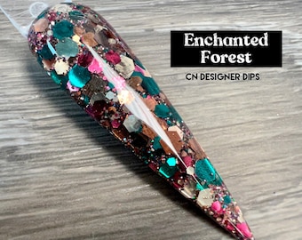 Enchanted Forest- dip powder, dip powder for nails, glitter dip powder, nail dip, dip nail, dip powders, dip nail powder, acrylic, nail