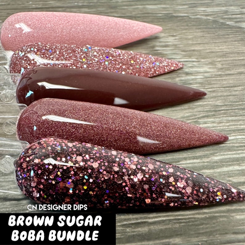 Brown Sugar Boba Bundle dip powder, dip powder for nails, nail dip, dip nail, glitter dip powder, dip powders, dip nail, nail, nails image 6