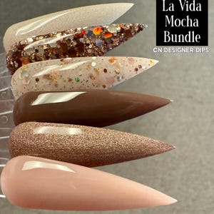 La Vida Mocha - dipppulver, dipppulver för naglar, akryl, höst, neutral, brun, glitter bild 8
