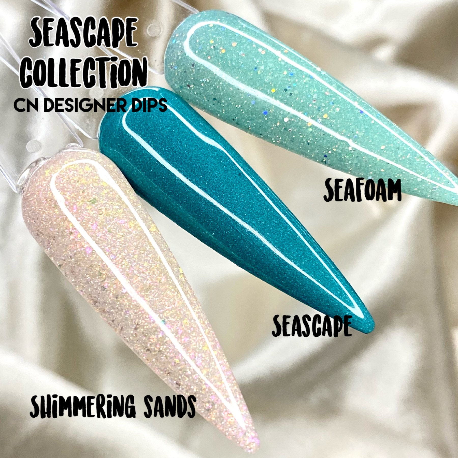 Seascape dip powder glitter dip powder dip powder for Etsy