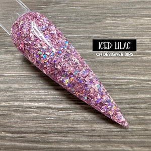Iced Lilac- dip powder, dip powder for nails, nail dip, dip powders, dip nail powder, glitter dip powder, acrylic, nails, acrylics