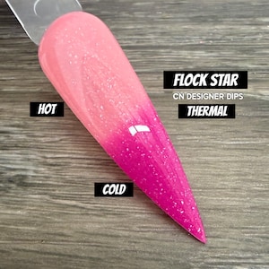 Flock Star- dip powder, dip powder for nails, acrylic, nails, pink, color changing, thermal, shimmer