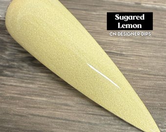 Sugared Lemon- dip powder, dip powder for nails, acrylic, spring, pastel, yellow, shimmer