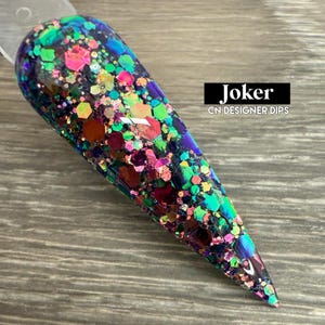 Joker- dip powder, glitter dip powder, dip powder for nails, nail dip powder, dip nail powder, nail dip, dip nails, nail dipping powder