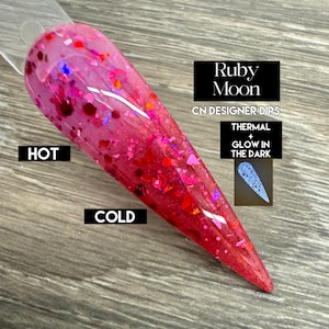 Ruby Moon- dip powder, acrylic, dip, nails, thermal, glow, nail dip, dip nail, nail dipping powder, dip powder for nails