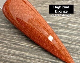 Highland Bronze- dip powder, dip powder for nails, acrylic, bronze, brown, fall, shimmer