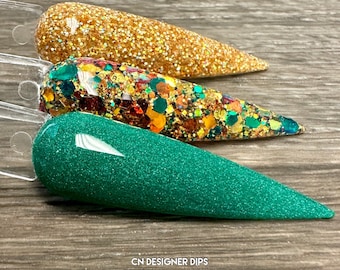 Emerald City Collection- Dip-Puder, Dip-Puder für Nägel, Acryl, Grün, Gold, St Patrick, St Patrick's Day, Glitzer, Set