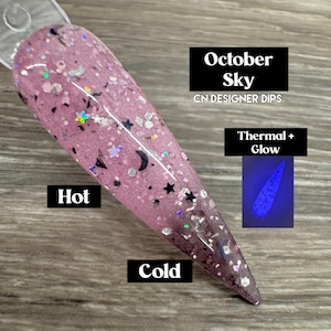 October Sky- dip powder, acrylic, dip, nails, thermal, glow, nail dip, dip nail, nail dipping powder, dip powder for nails, Halloween