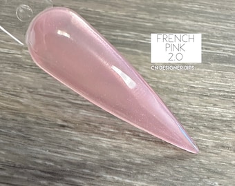 French Pink 2.0- Dip-Pulver, Dip-Pulver für Nägel, Nagel-Dip-Pulver, Nagel-Dip, Dip-Nagel, Dip-Pulver, Dip-Nagelpulver, Acryl, Nagel