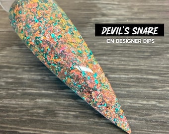 Devil’s Snare- dip powder, dip powder for nails, acrylic, dip nail, dipping powder, nail, nails, foil, flake