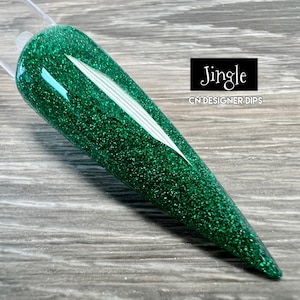 Jingle- dip powder, dip powder for nails, dip nail powder, green dip powder, nail dip, glitter dip powder, dip nail, nail dipping powder