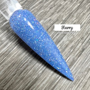 Flurry- Dip-Pulver, Nagel-Pulver, Dip-Pulver für Nägel, Glitzer-Pulver, Dip-Nagelpulver, Nagel-Pulver, Dip-Pulver, blaues Dip-Pulver, Nagel