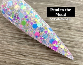 Petal to the Metal- dip powder, dip powder for nails, acrylic, spring, pastel, glitter