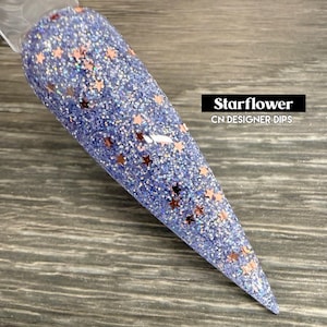 Starflower- Tauchpulver, Tauchpulver für Nägel, Nagel-Tauchpulver, Nagel-Dip, Dip-Nagel, Dip-Pulver, Acryl, Nägel, Nagel, Blau, Glitzer, Sterne