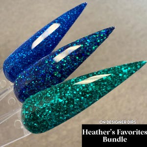 Heather&#39;s Favorites Bundle- Dip-Puder, Dip-Puder für Nägel, Dip-Nagel, Nagel-Dip, Blau, Türkis, Glitzer, Dip, Nägel, Acryl, Nagel, Dip