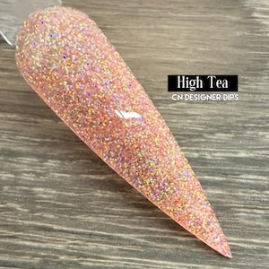 High Tea- Dip-Pulver, Dip-Pulver für Nägel, Nagel-Dip-Pulver, Nagel-Dip, Dip-Nagel, Dip-Pulver, Acryl, Nägel, Nagel, Pfirsich, Glitter
