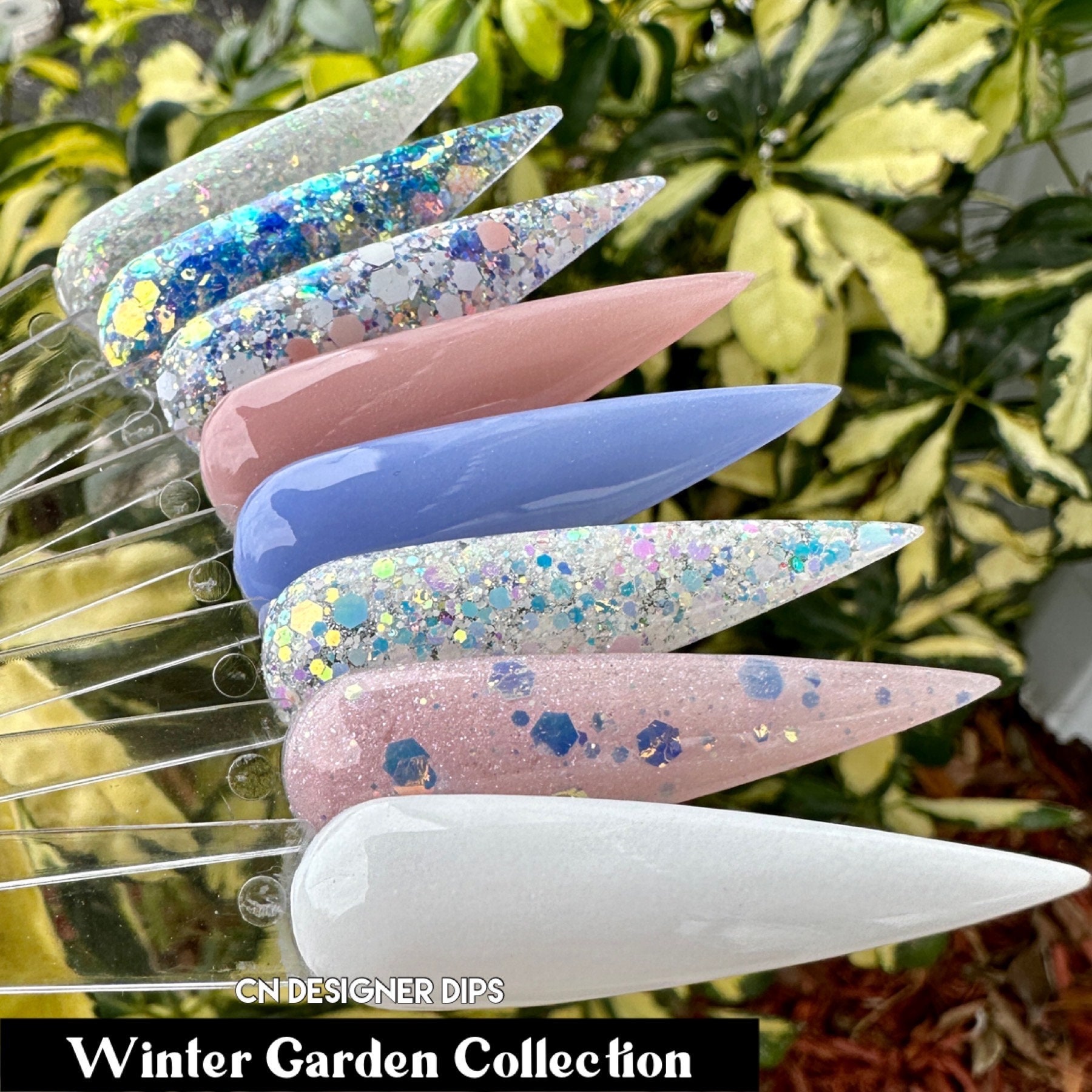 Winter Garden Collection- dip powder, dip powder for nails, dip nail, nail dip, powder, pink, nails, acrylics, acrylic, glitter, nail, dip
