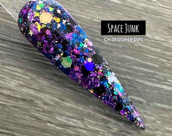 Space Junk VENTA- polvo de inmersión, polvo de inmersión para uñas, inmersión de uñas, uñas de inmersión, polvos de inmersión, uñas, uñas, salsas de uñas, acrílico, polvo de inmersión