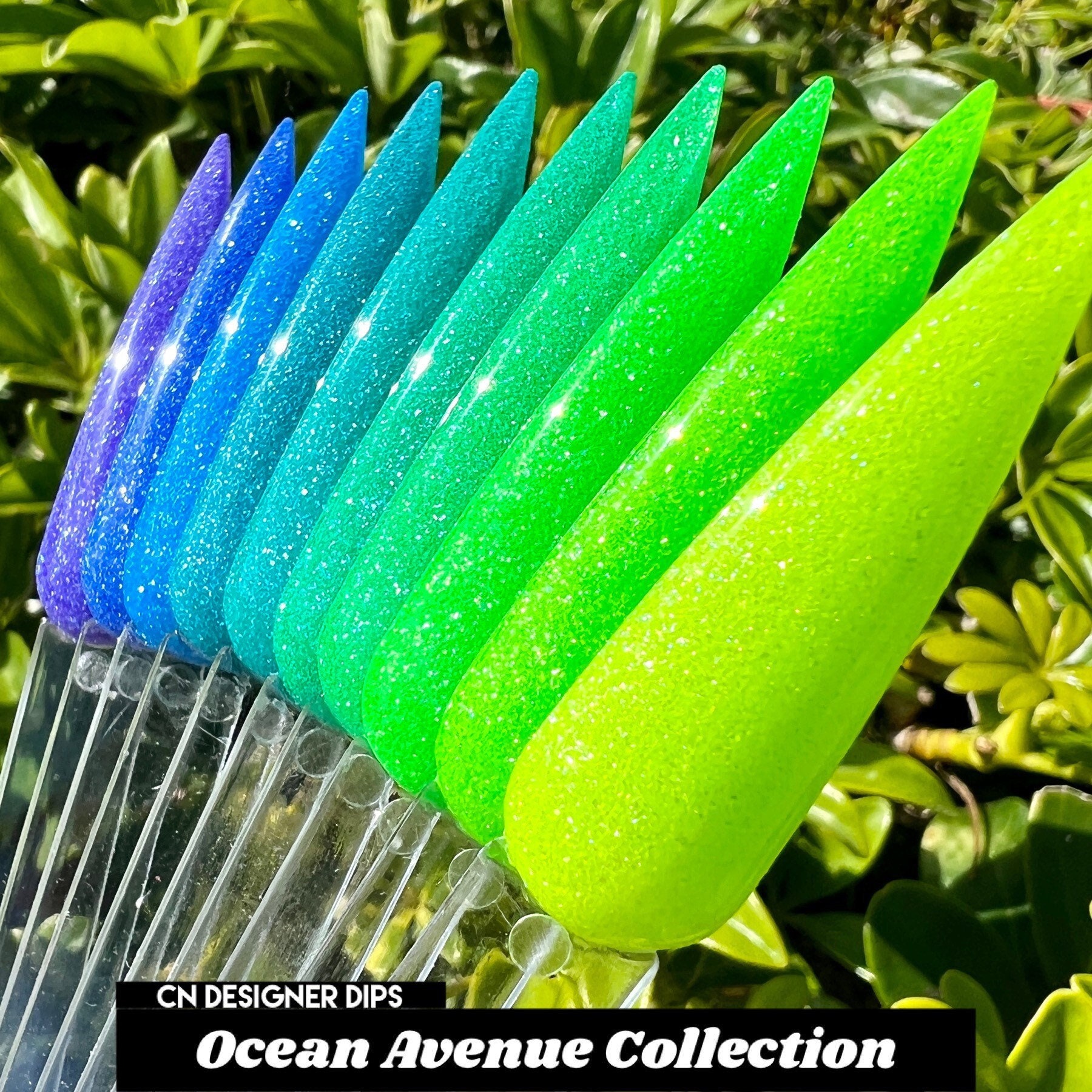 Ocean Ave Collection- dip powder, dip powder for nails, dip nail, acrylics, acrylic, glitter, nail, dip, dip powder set, neon, shimmer