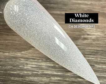 White Diamonds- dip nail powder, dip powder, dip powder for nails, dip powders, nail dip, nail dip powder, dip nail powder, acrylic, shimmer