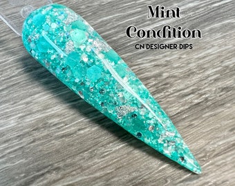 Mint Condition- dip powder, dip powder for nails, acrylic, spring, winter, glitter