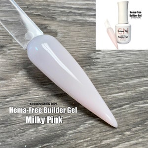 MILKY PINK Builder Gel- HEMA Free, builder gel, builder gel in a bottle, builder gels, bgiab, biab, nails, gel nails, gels, gel nails, gel